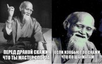 Перед дракой скажи, что ты мастер спорта Если изобьют, то скажи, что по шахматам