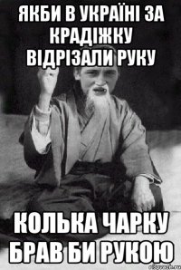 Якби в Україні за крадіжку відрізали руку Колька чарку брав би рукою