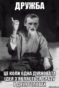 ДРУЖБА ЦЕ КОЛИ ОДНА ДУРНОВАТА ІДЕЯ З'являється сразу в двух головах