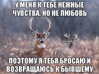 У меня к тебе нежные чувства, но не любовь Поэтому я тебя бросаю и возвращаюсь к бывшему