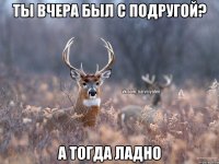 Ты вчера был с подругой? А тогда ладно