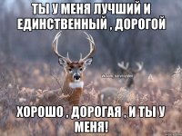 Ты у меня лучший и единственный , дорогой Хорошо , дорогая , и ты у меня!