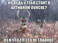 Но ведь у тебя стоит в активном поиске? Ну и что сп это не главное!