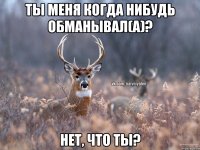 Ты меня когда нибудь обманывал(а)? Нет, что ты?