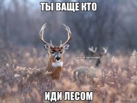 Ты ваще кто Иди лесом