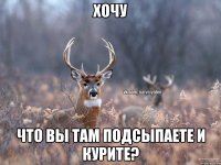 Хочу Что вы там подсыпаете и курите?