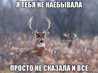 Я тебя не наебывала просто не сказала и все