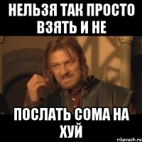 нельзя так просто взять и не послать сома на хуй