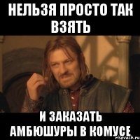 нельзя просто так взять и заказать амбюшуры в комусе