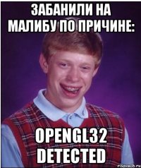 Забанили на малибу по причине: Opengl32 detected