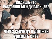 ВИДИШЬ ЭТО РАСТОЯНИЕ,МЕЖДУ ПАЛЬЦЕВ? ЧЕРЕЗ СЕКУНДУ Я ДОЛЖЕН УВИДЕТЬ СИГУ