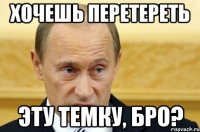 ХОЧЕШЬ ПЕРЕТЕРЕТЬ ЭТУ ТЕМКУ, БРО?