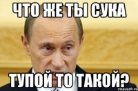 что же ты сука тупой то такой?