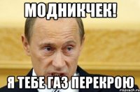 Модникчек! я тебе газ перекрою