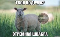 твоя подруга? стремная швабра