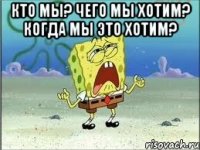 Кто мы? Чего мы хотим? Когда мы это хотим? 