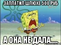 заплатил шлюхе 500 руб а она не дала.....