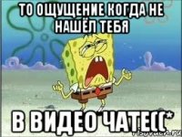 то ощущение когда не нашёл тебя в видео чате((*