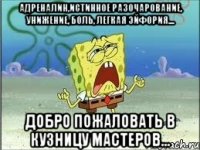 Адреналин,истинное разочарование, унижение, боль, легкая эйфория.... Добро пожаловать в кузницу мастеров...