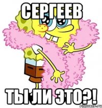 Сергеев ты ли это?!