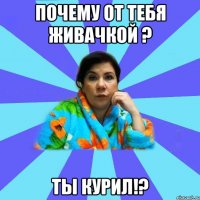 почему от тебя живачкой ? ты курил!?