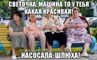 Светочка, машина то у тебя какая красивая! ...насосала, шлюха!