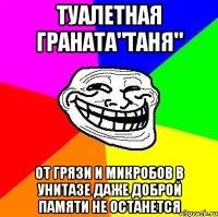 Туалетная граната"Таня" от грязи и микробов в унитазе даже доброй памяти не останется