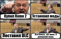 Купил Rome 2 Установил моды Поставил DLC Все блеать , нет меня . Я домашний зверь