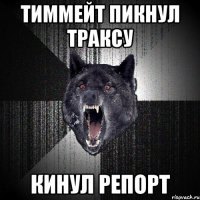 ТИММЕЙТ ПИКНУЛ ТРАКСУ КИНУЛ РЕПОРТ