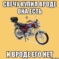 свечу купил вроде она есть и вроде его нет