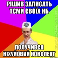 Рішив записать тєми своїх нб Получився ніхуйовий конспект