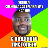 Увидел снежка,подстрелил ему колено С водяного пистолета