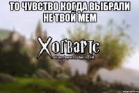 То чувство когда выбрали не твой мем 