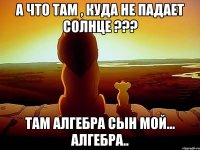 А что там , куда не падает солнце ??? Там алгебра сын мой... алгебра..