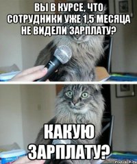 Вы в курсе, что сотрудники уже 1,5 месяца не видели зарплату? Какую зарплату?