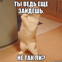 Ты ведь еще зайдешь, не так ли?