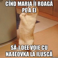 Cînd MARIA îi roagă pe a ei să-i dee voie cu na4eovka la Iluscă