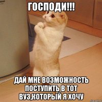 Господи!!! Дай мне возможность поступить в тот ВУЗ,который я хочу