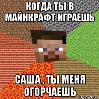 Когда ты в майнкрафт играешь Саша , ты меня огорчаешь