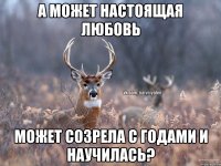 А может настоящая любовь Может созрела с годами и научилась?