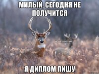 Милый, сегодня не получится я диплом пишу