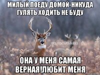 милый,поеду домой-никуда гулять ходить не буду она у меня самая верная!любит меня