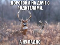 Дорогой,я на даче с родителями. А ну ладно