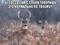 ты здесь сам с собой говоришь. это нормально по-твоему? 