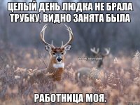 Целый день Людка не брала трубку, видно занята была Работница моя.