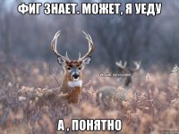 Фиг знает. Может, я уеду А , понятно