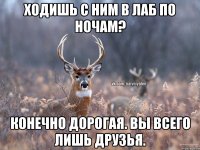 Ходишь с ним в лаб по ночам? Конечно дорогая. Вы всего лишь друзья.