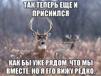 Так теперь еще и приснился Как бы уже рядом, что мы вместе. Но я его вижу редко.