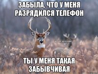 забыла, что у меня разрядился телефон ты у меня такая забывчивая