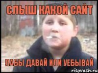 Слыш какой сайт Лабы давай или уебывай